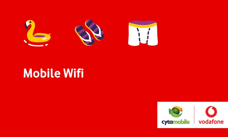 Ready for your holidays? You’ve packed your bathing suit and your sunscreen, but what about your internet connection? With Cytamobile-Vodafone’s mobile WiFi you can have a fast, steady connection with no disruptions on the most reliable network with the most expansive coverage on the island. The only thing you have to do is plug it in a power outlet.