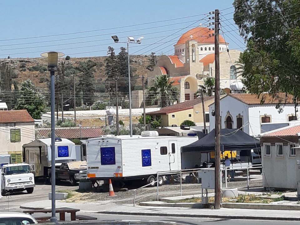  Huge trailers have overtaken the village square
