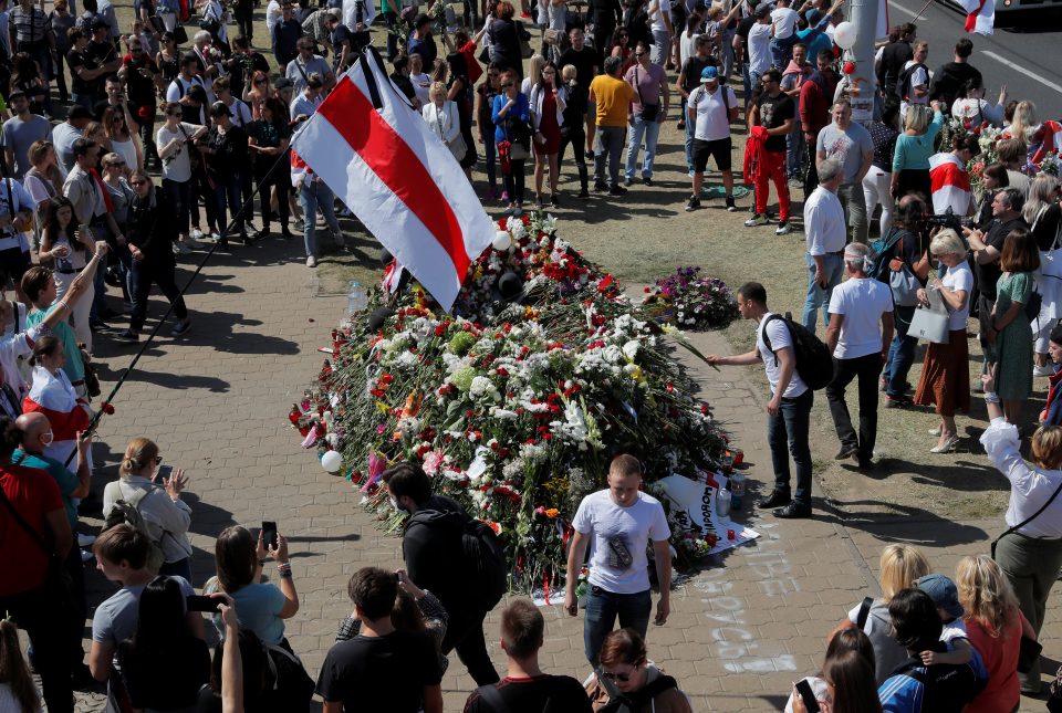 People Gather To Commemorate A Killed Protester In Minsk