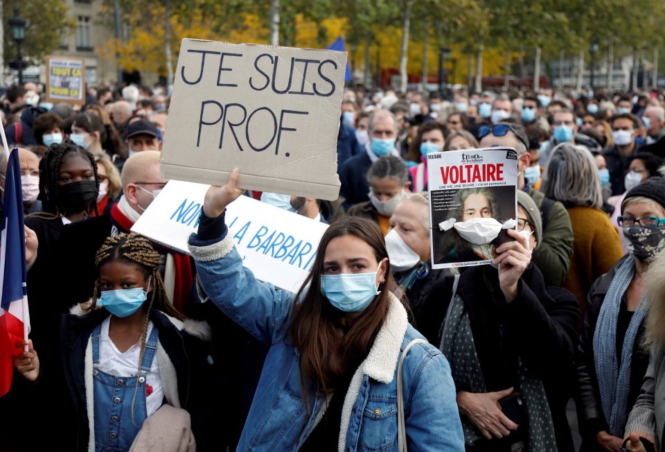 File Photo: People Pay Tribute To Beheaded Teacher Samuel Paty In Paris