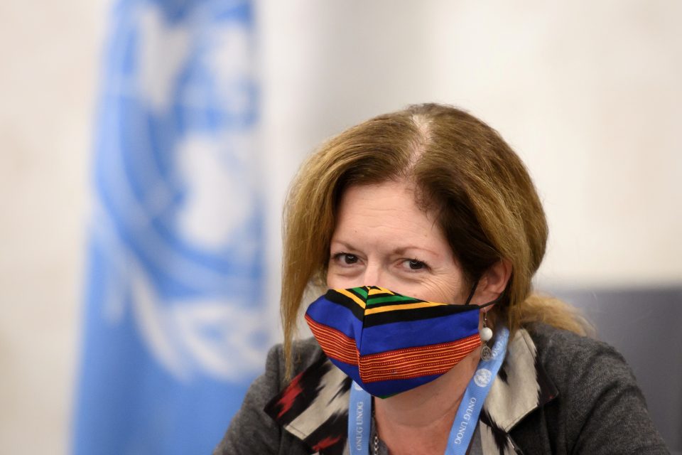 File Photo: Deputy Special Representative Of The Un Secretary General For Political Affairs In Libya Stephanie Williams Wearing A Face Mask Attends The Talks Between The Rival Factions In The Libya Conflict At The United Nations Offices In Geneva