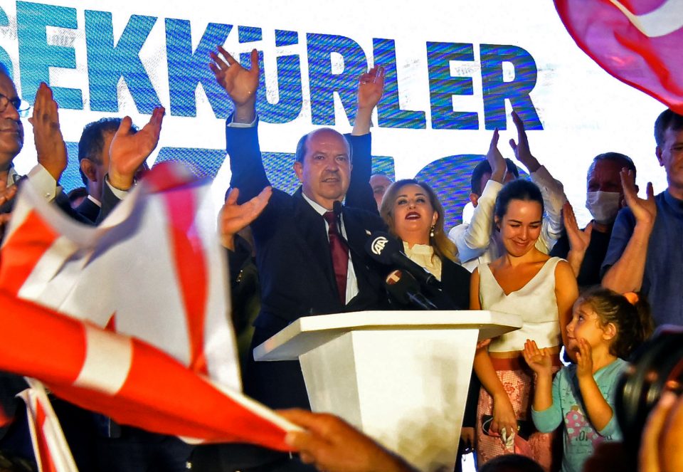 Turkish Cypriot Politician Ersin Tatar Celebrates His Election Victory In Turkish Controlled Northern Nicosia