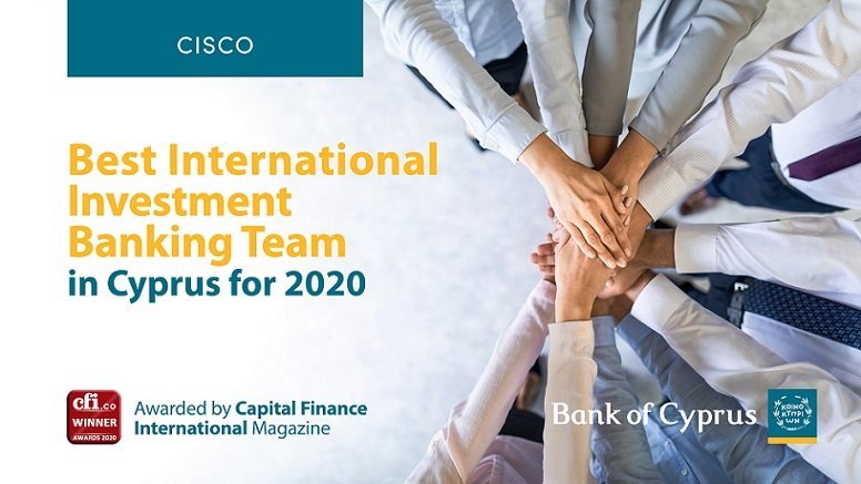 image CISCO named &#8216;Best International Investment Banking Team&#8217; in Cyprus for 2020