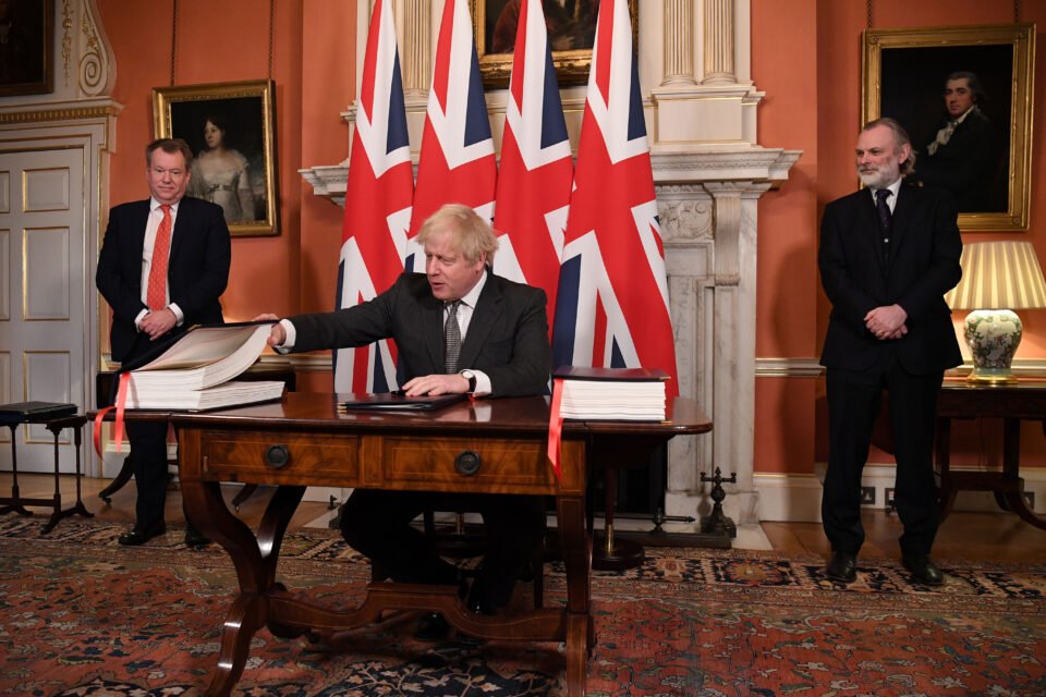 Britain's Prime Minister Boris Johnson Signs The Brexit Trade Deal With Eu