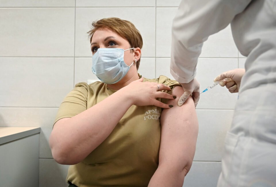File Photo: A Russian Army Service Member Receives An Injection With Sputnik V (gam Covid Vac) Vaccine Against The Coronavirus Disease (covid 19) At A Clinic In The City Of Rostov On Don