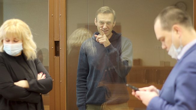 russian opposition leader navalny attends a court hearing in moscow