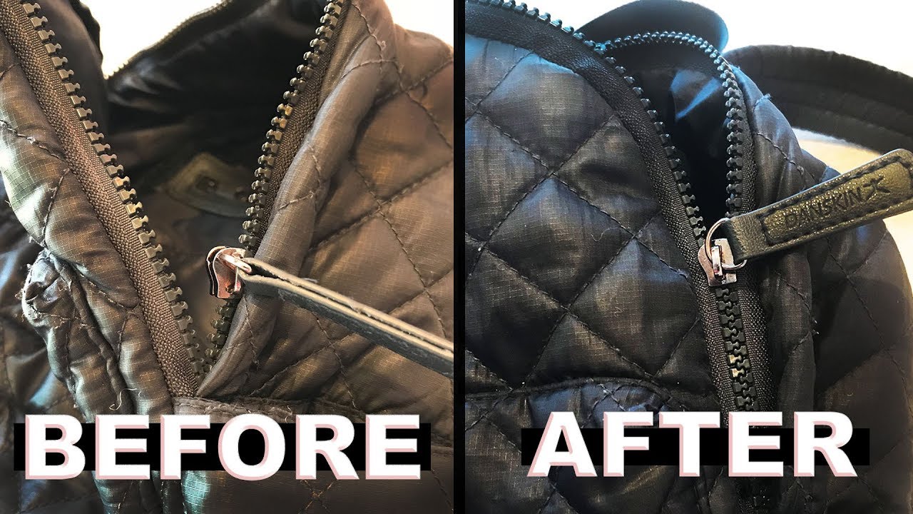 image How to mend a broken and separated bag zipper