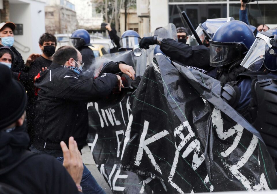 file photo: protesters and activists clash with riot police during a rally against corruption and covid 19 restriction measures, in nicosia