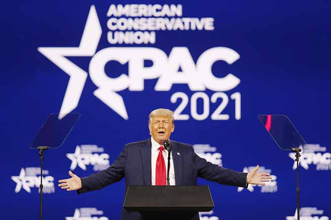 former u.s. president donald trump speaks at the conservative political action conference in orlando