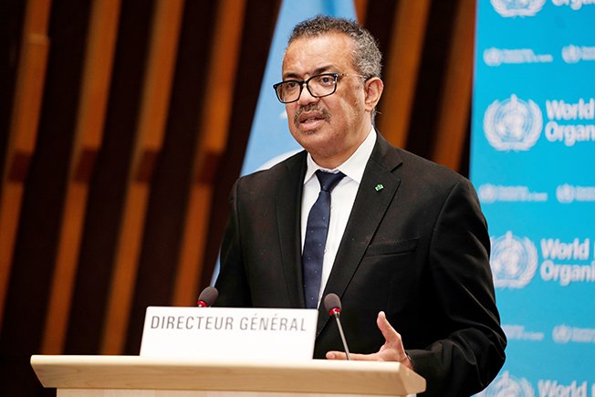 file photo: who director general tedros adhanom ghebreyesus speaks during the opening of the 148th session of the executive board in geneva