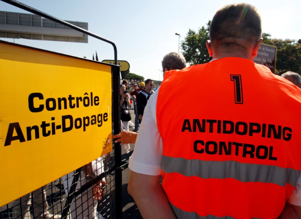 file photo: an official stands in front of anti doping control after twelfth stage of the 95th tour de france cycling race between lavelanet and narbonne