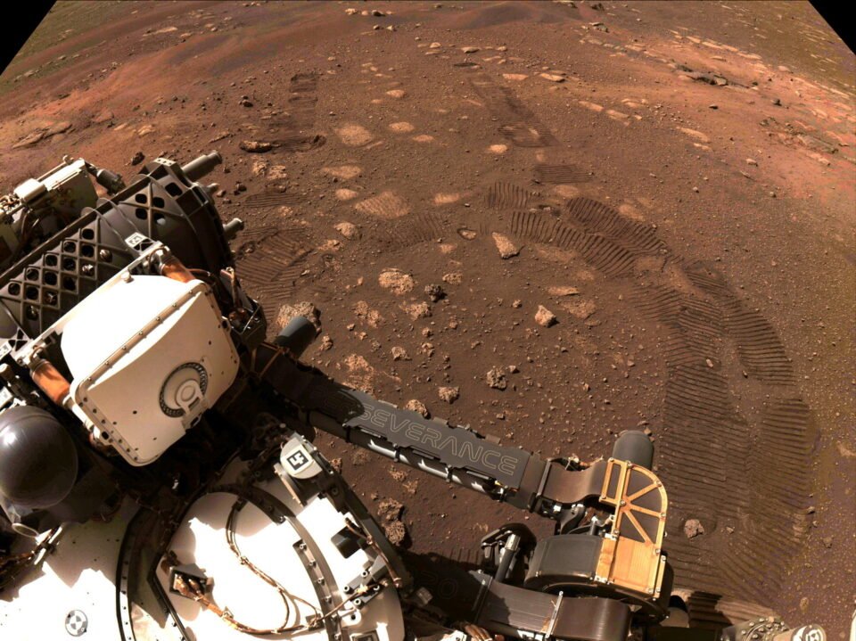 nasa's mars rover perseverance takes its first, short drive on the surface of the red planet