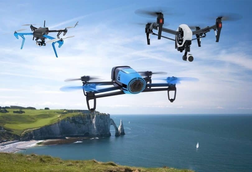 drones in flight