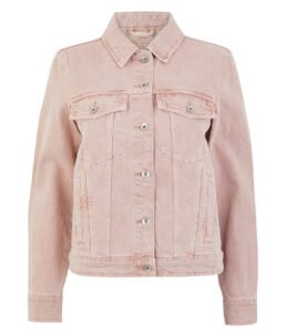 fashion pastel marks and spencer collection dusted pink denim button detailed jacket