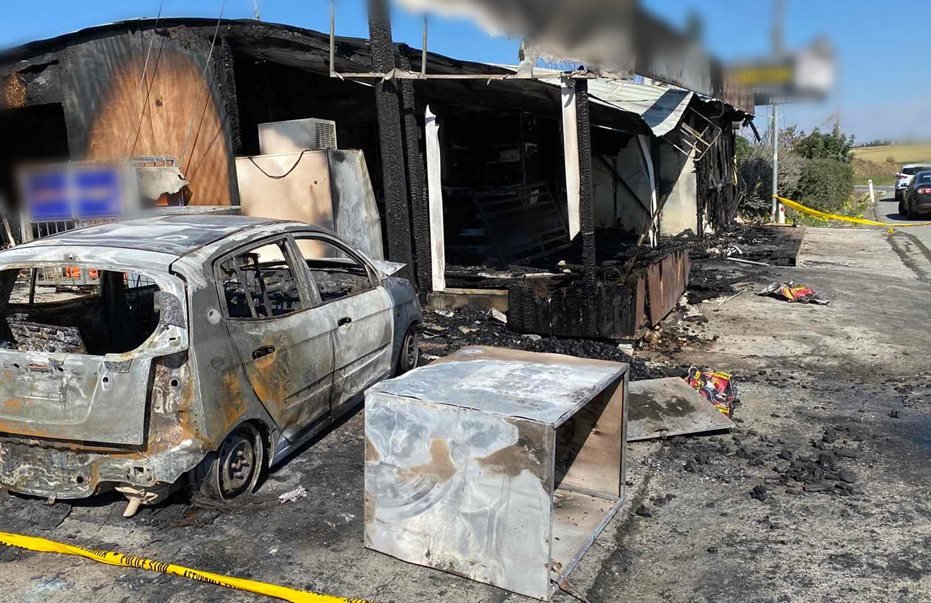 image Kiosk damaged by fire