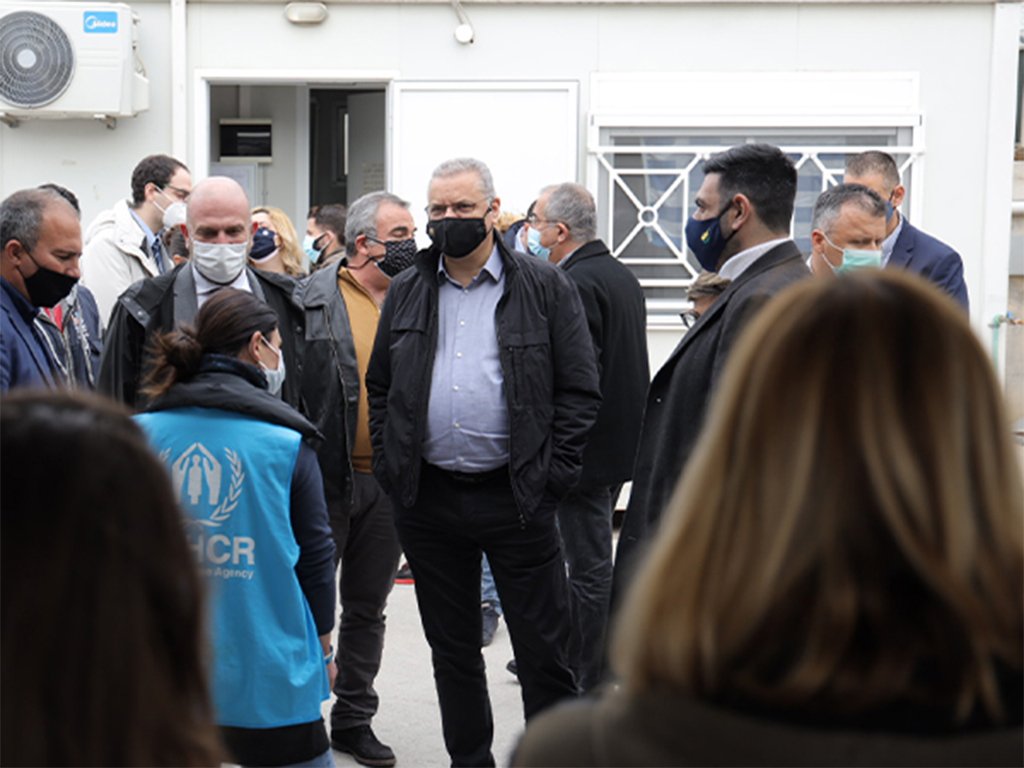 image Interior minister visits refugee camp during trip to Greece