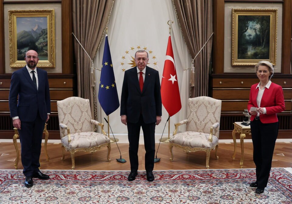 turkish president erdogan meets with european council president michel and european commission president von der leyen in ankara