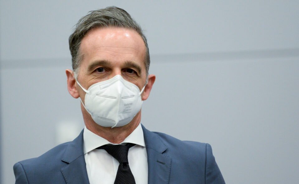 file photo: german foreign minister heiko maas wears a protective mask during a meeting with u.s. secretary of state antony blinken in brussels,