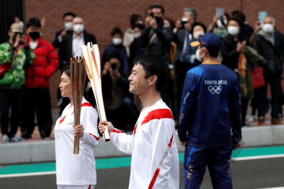 second day of the tokyo 2020 olympic torch relay in fukushima prefecture, japan