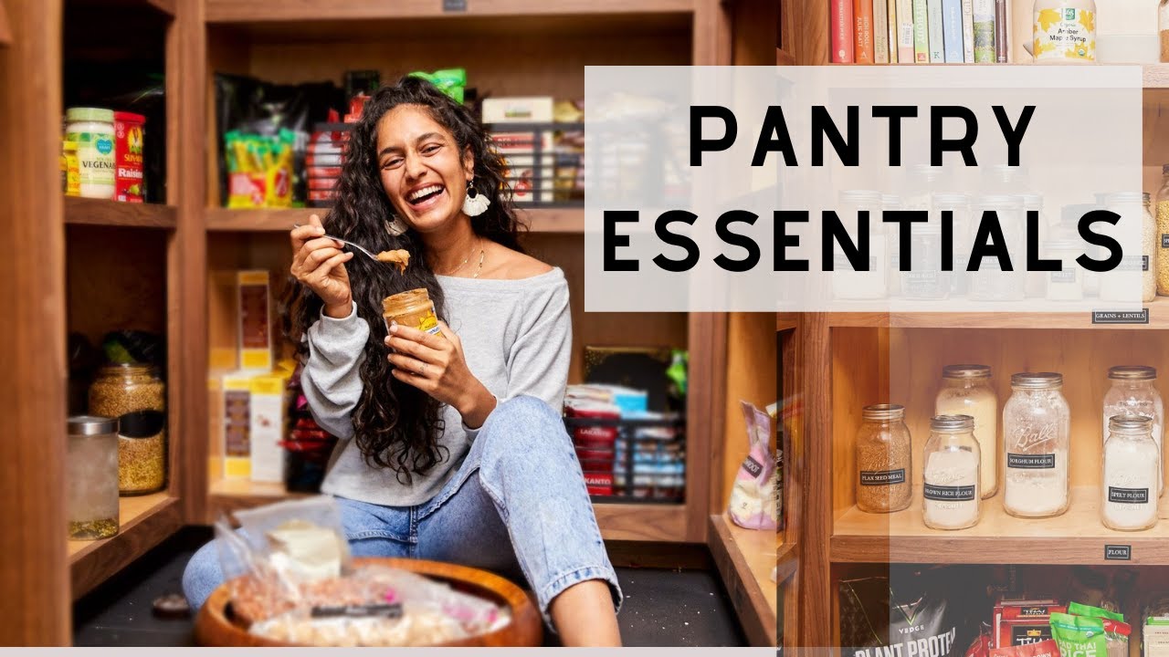image Pantry and shopping essentials for a vegan kitchen