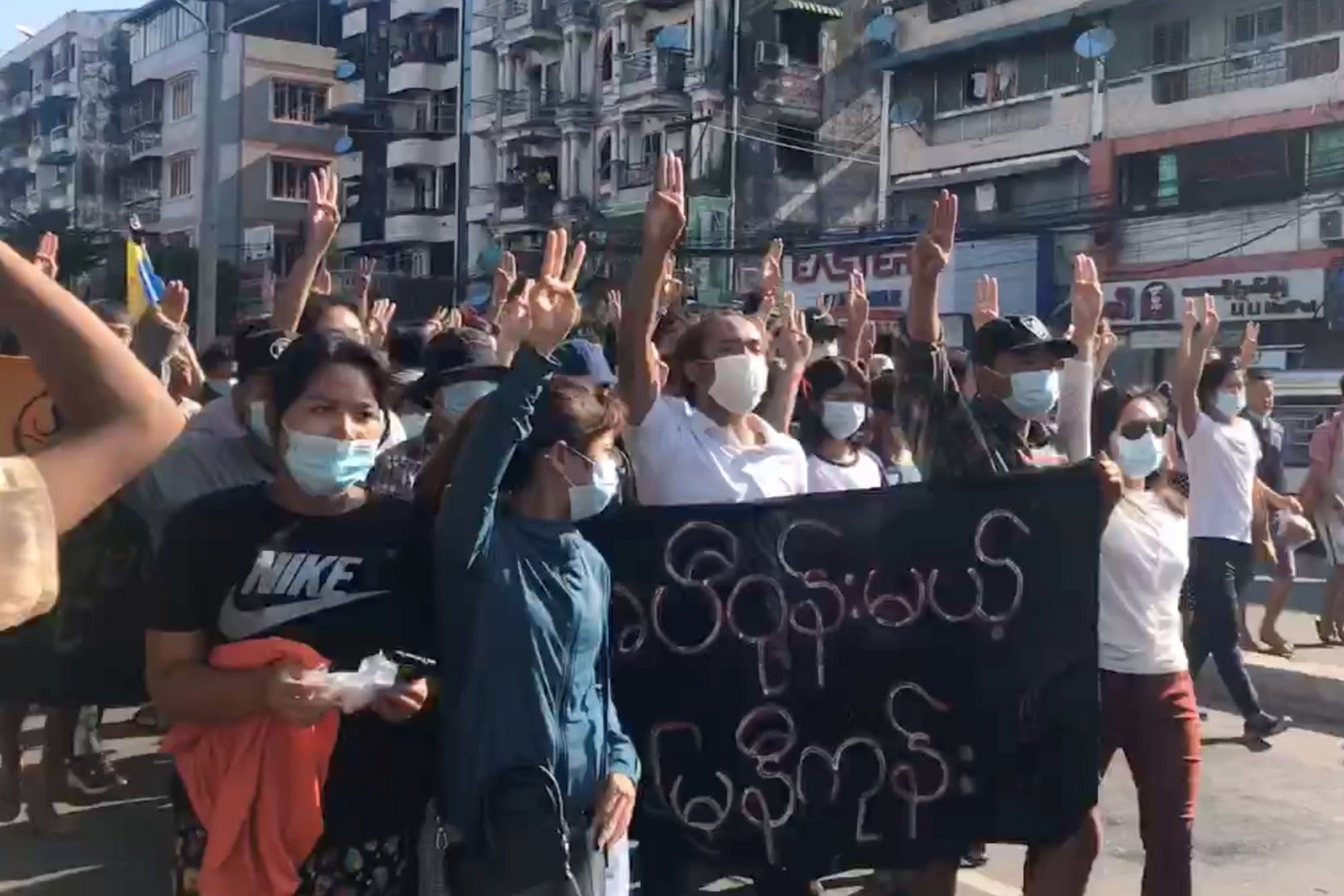 image Big Myanmar protests aim to &#8216;shake the world&#8217;; five killed &#8211;