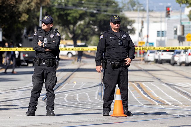 police secure the scene of a mass shooting in san jose