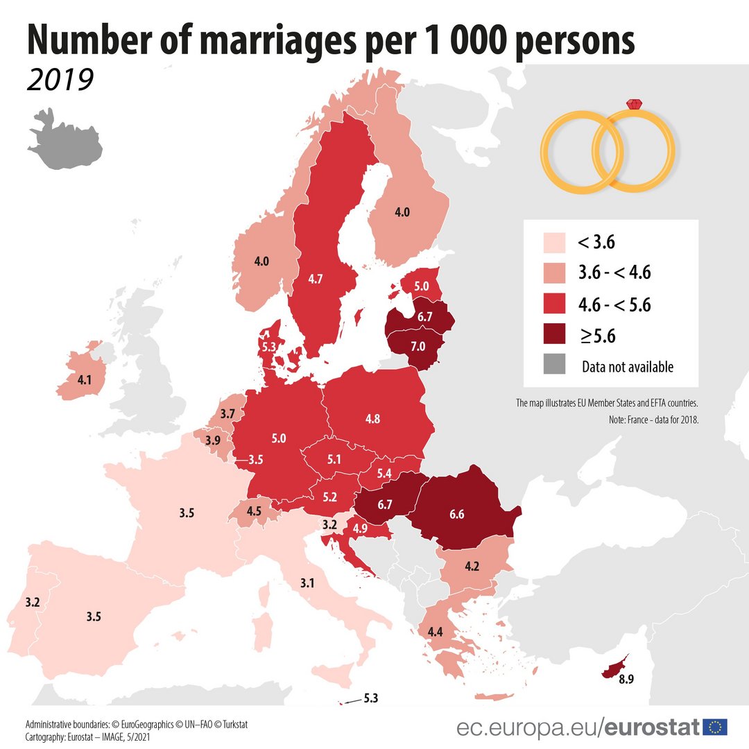 image Cyprus leads EU in number of marriages, divorce rate also high
