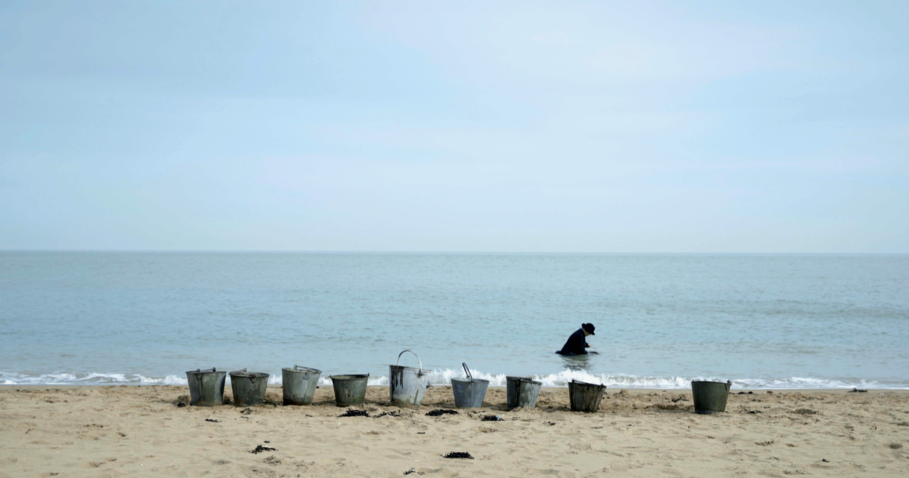 image In latest work performance artist attempts to empty the sea