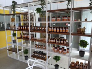 feature john honey related products on display at oros machairas