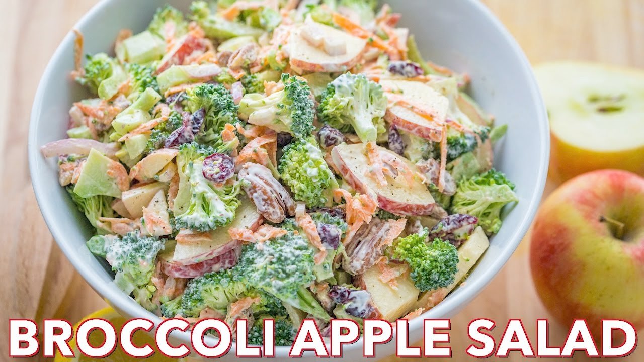 image Creamy broccoli salad with apples and pecans