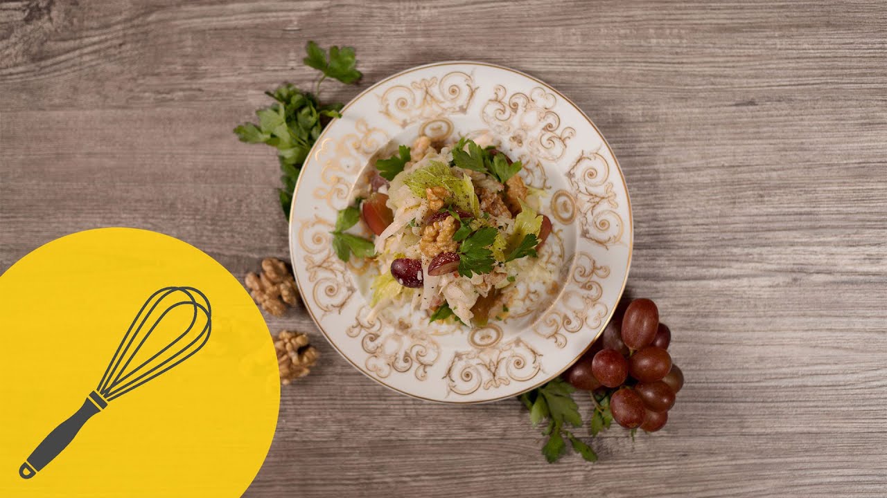 image Classic Waldorf salad with grapes, celery and apple