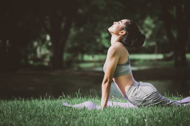 image Yoga with horses and in botanical parks