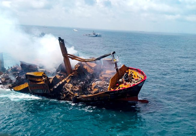 Chemical cargo ship sinks off Sri Lanka, fouling rich fishing waters ...