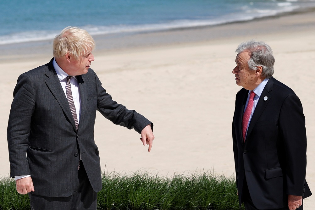 image British PM and UNSG discuss the Cyprus issue on the sidelines of G7 summit
