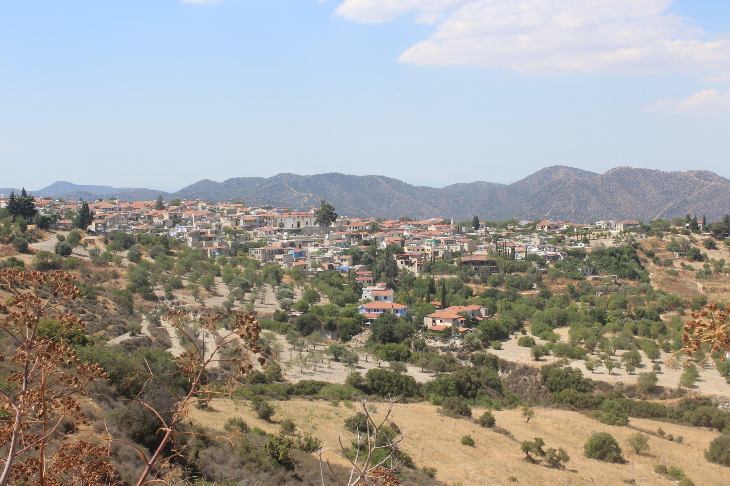 beautiful pano lefkara. in its heyday, 5,000 people lived there, now 850 and with many crumbling and empty houses and very few lace makers and average age 70 years old