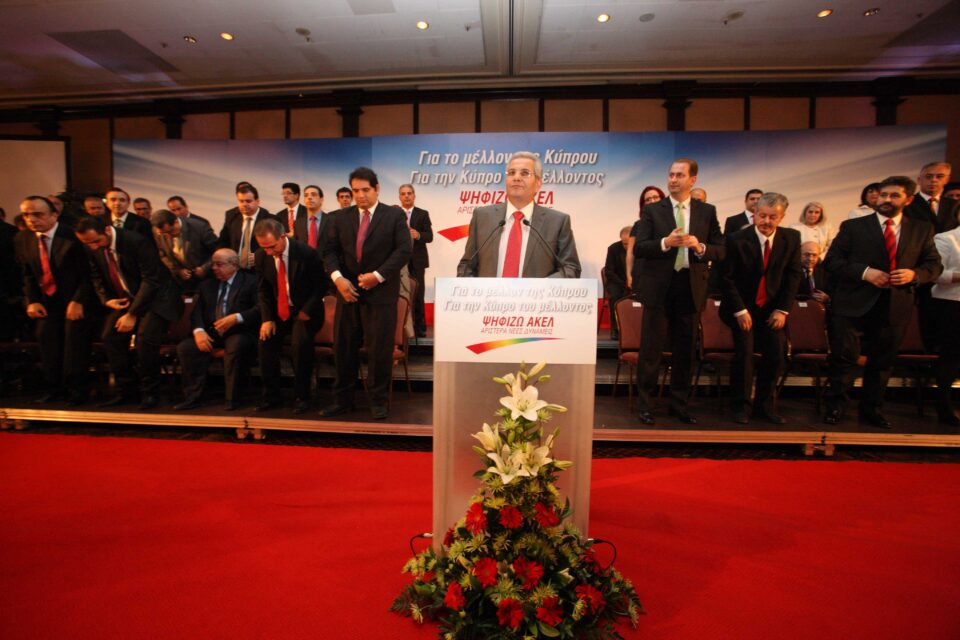 feature kyriacos main a vision of old style communism. party leader andros kyprianou in 2011