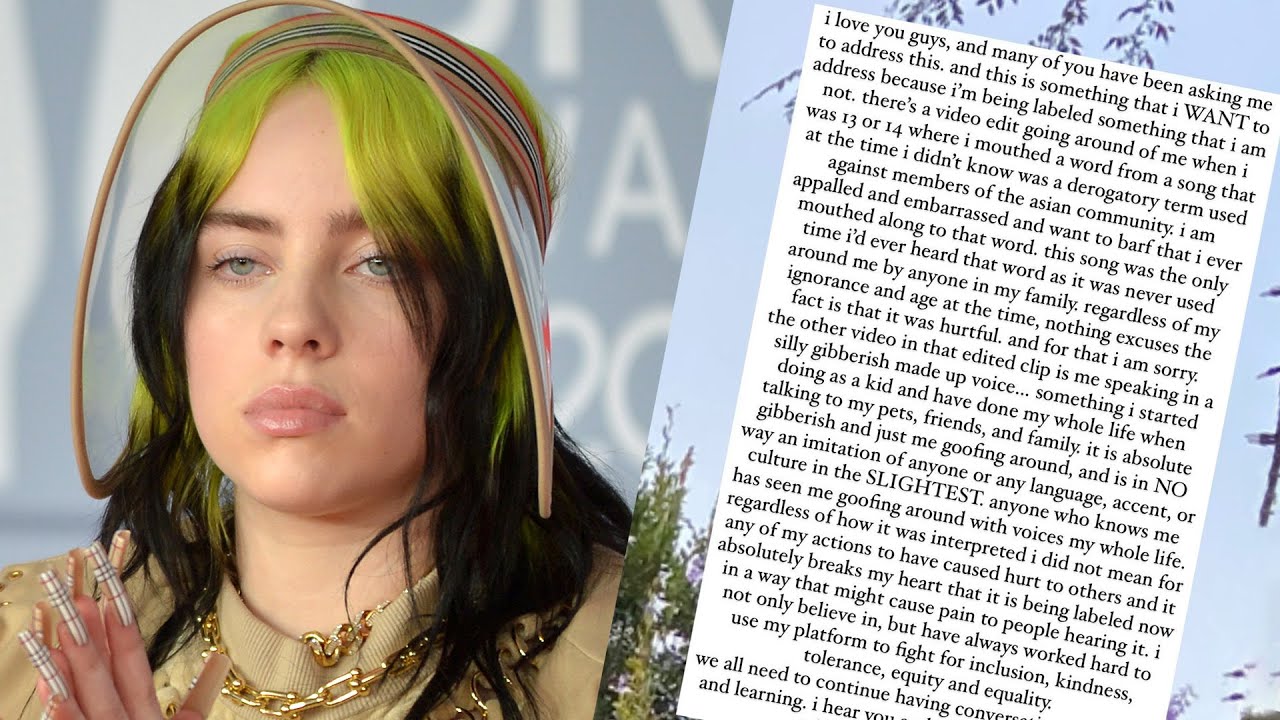 cover Billie Eilish apologises for &#8216;racial slur&#8217; in re-surfaced video