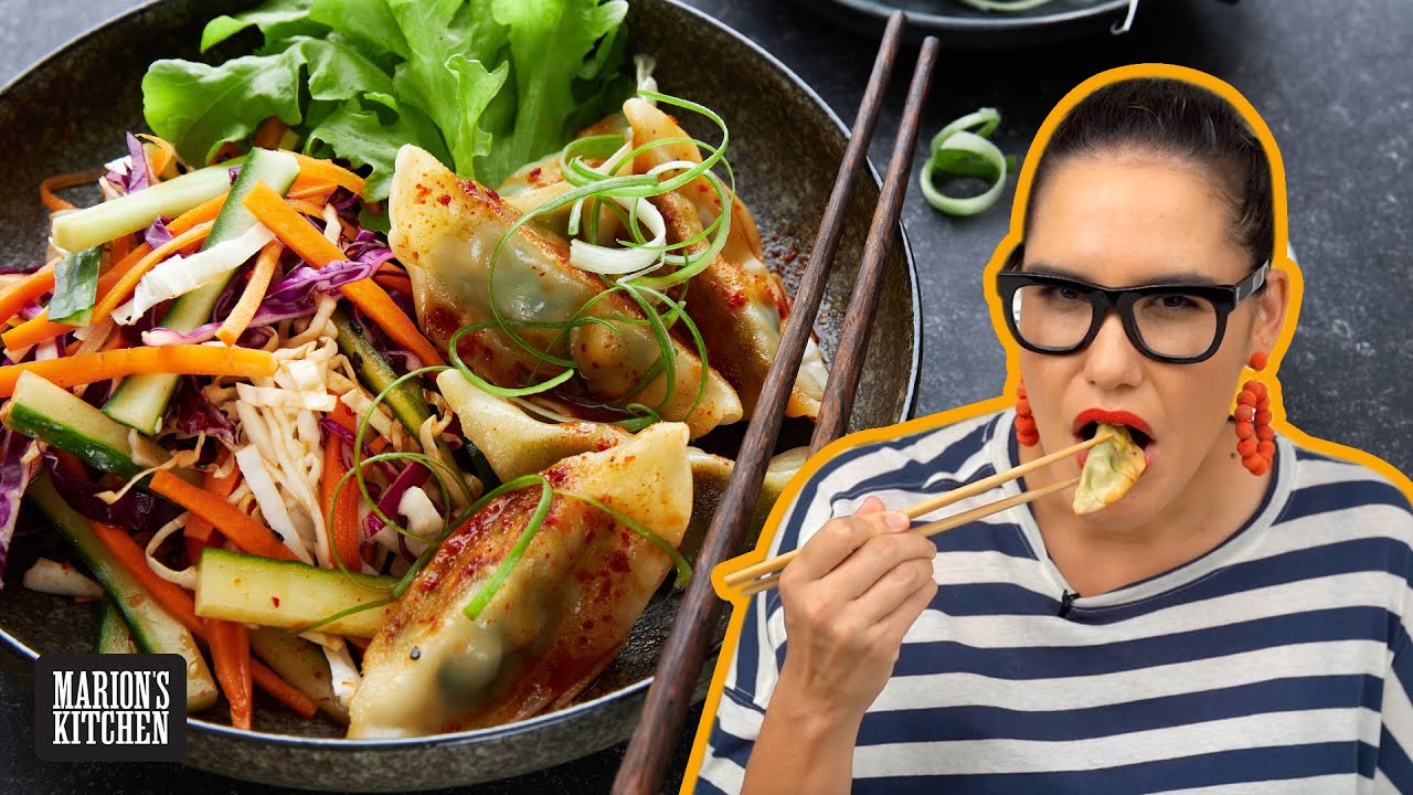 image Korean spicy dumpling salad
