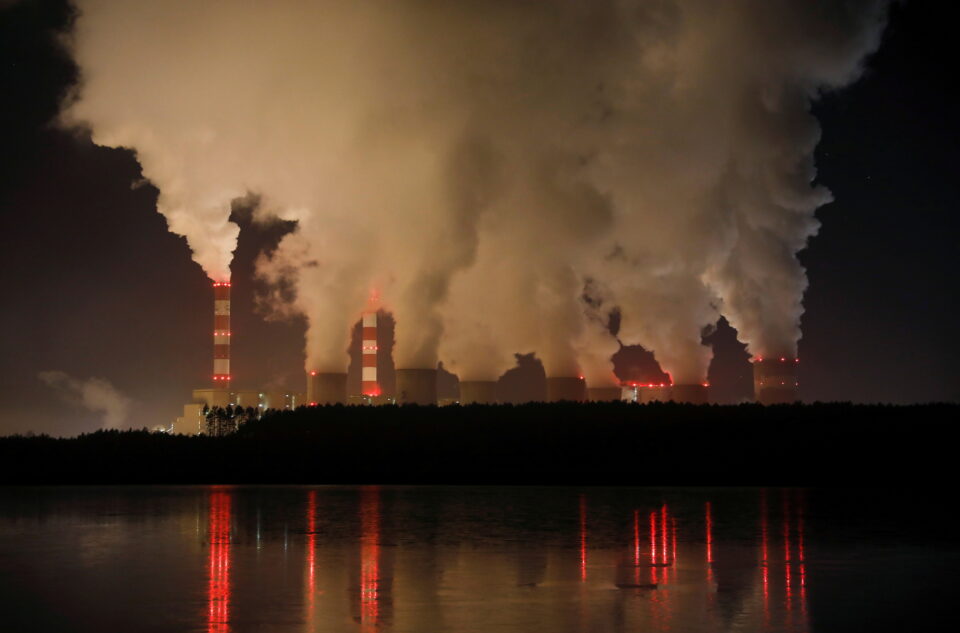 file photo: smoke and steam billows from belchatow power station