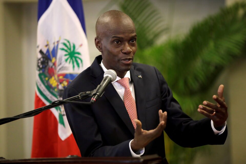 file photo: haiti's president jovenel moise speaks during a news conference to provide information about the measures concerning coronavirus, at the national palace in port au prince