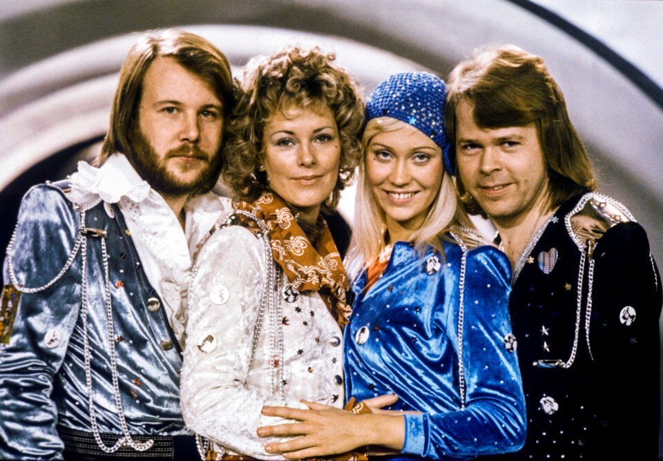 file photo: swedish pop group abba: benny andersson, anni frid lyngstad, agnetha faltskog and bjorn ulvaeus pose after winning the swedish branch of the eurovision song contest with their song "waterloo