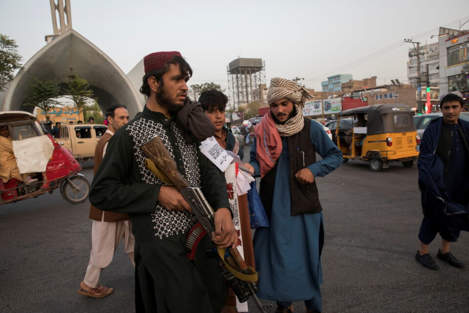 file photo: taliban soldiers are seen in a street in herat