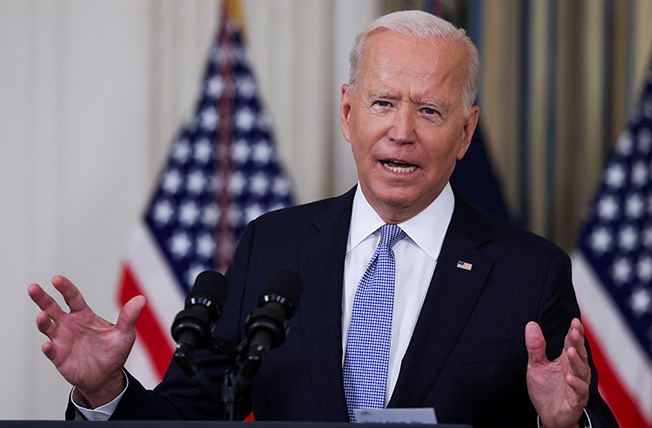 file photo: u.s. president joe biden speaks about covid 19 vaccines at the white house in washington