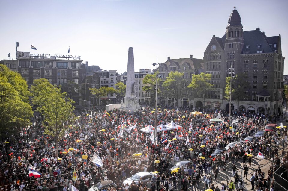 'together for the netherlands' protest against covid 19 policy