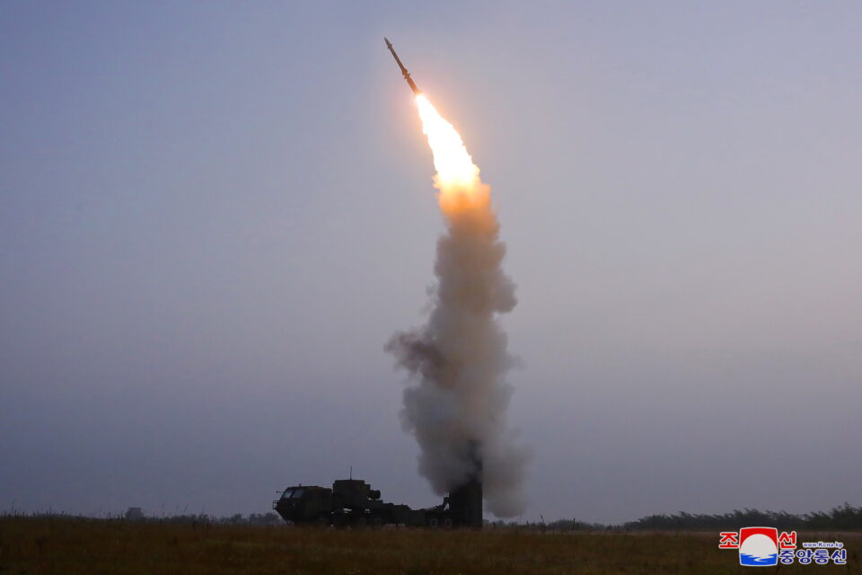a newly developed anti aircraft missile is seen during a test conducted by the academy of defence science