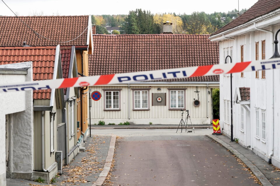 police continue work in kongsberg after wednesday's attack where a man killed five people by bow and arrow attack, in kongsberg