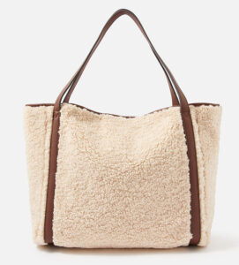 fashion accessorize faux shearling slouch bag