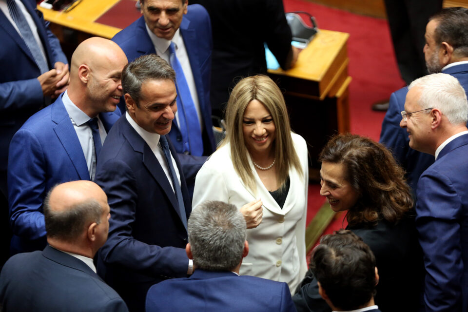 new greek parliament members attend a swearing in ceremony