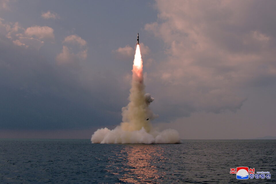 file photo: a new submarine launched ballistic missile is seen during a test