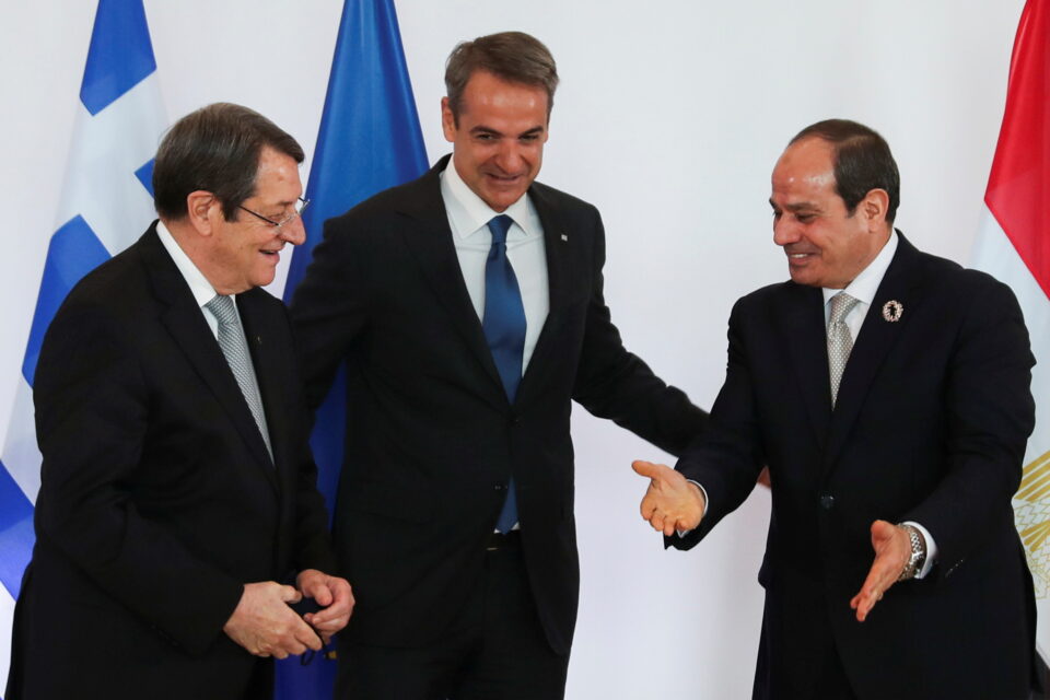 trilateral summit between greece, cyprus and egypt at the presidential palace in athens